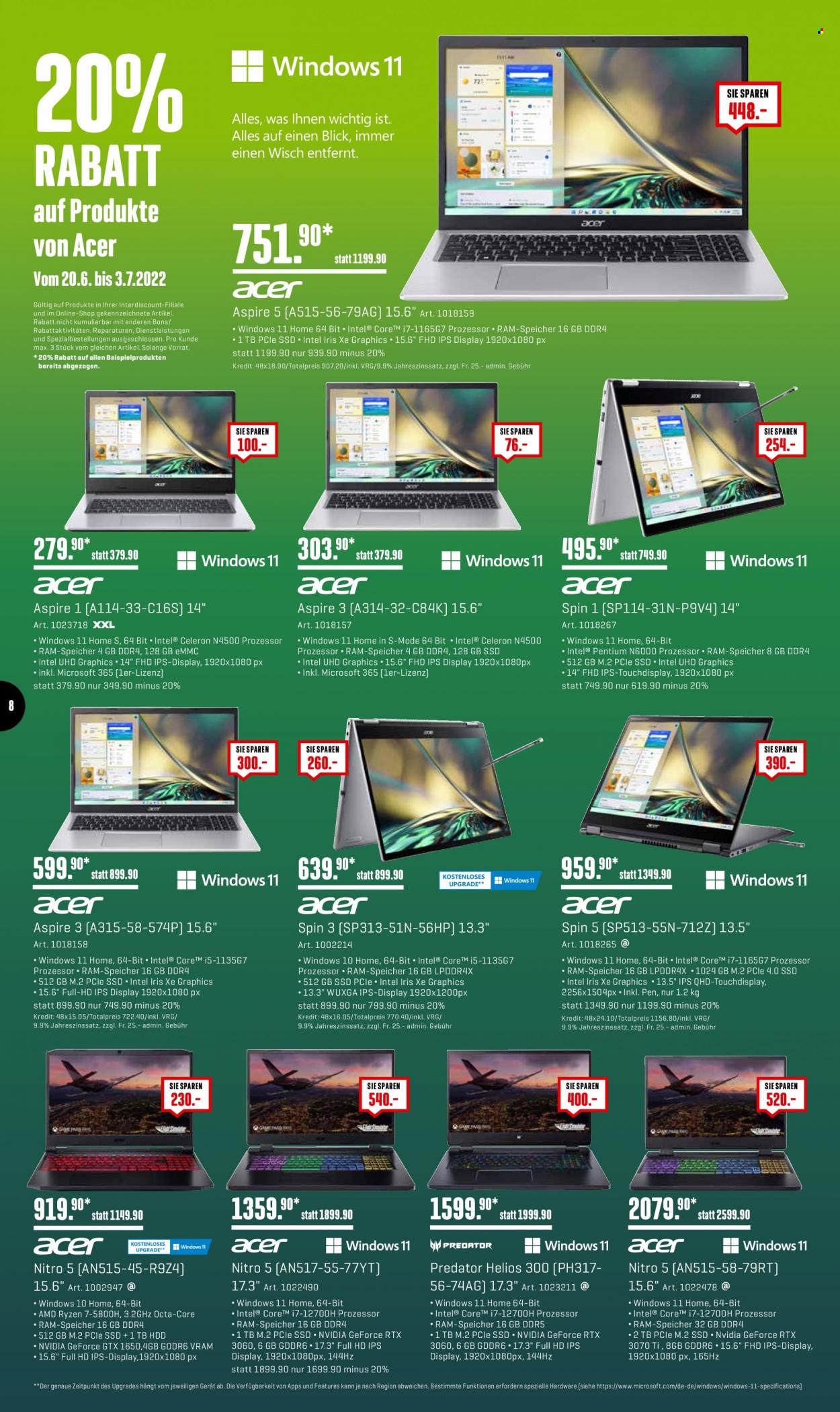 Prospekt Interdiscount - 20.6.2022 - 3.7.2022. Seite 8