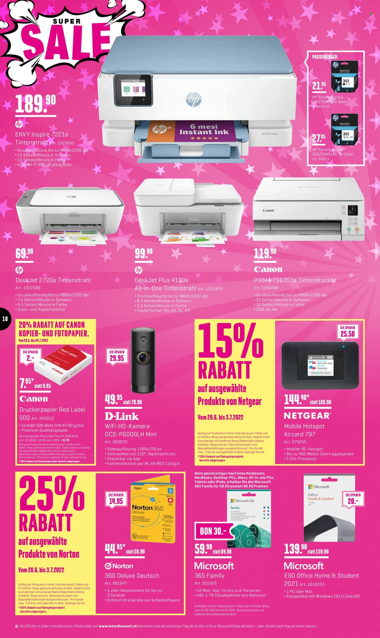 Prospekt Interdiscount - 20.6.2022 - 3.7.2022. Seite 10
