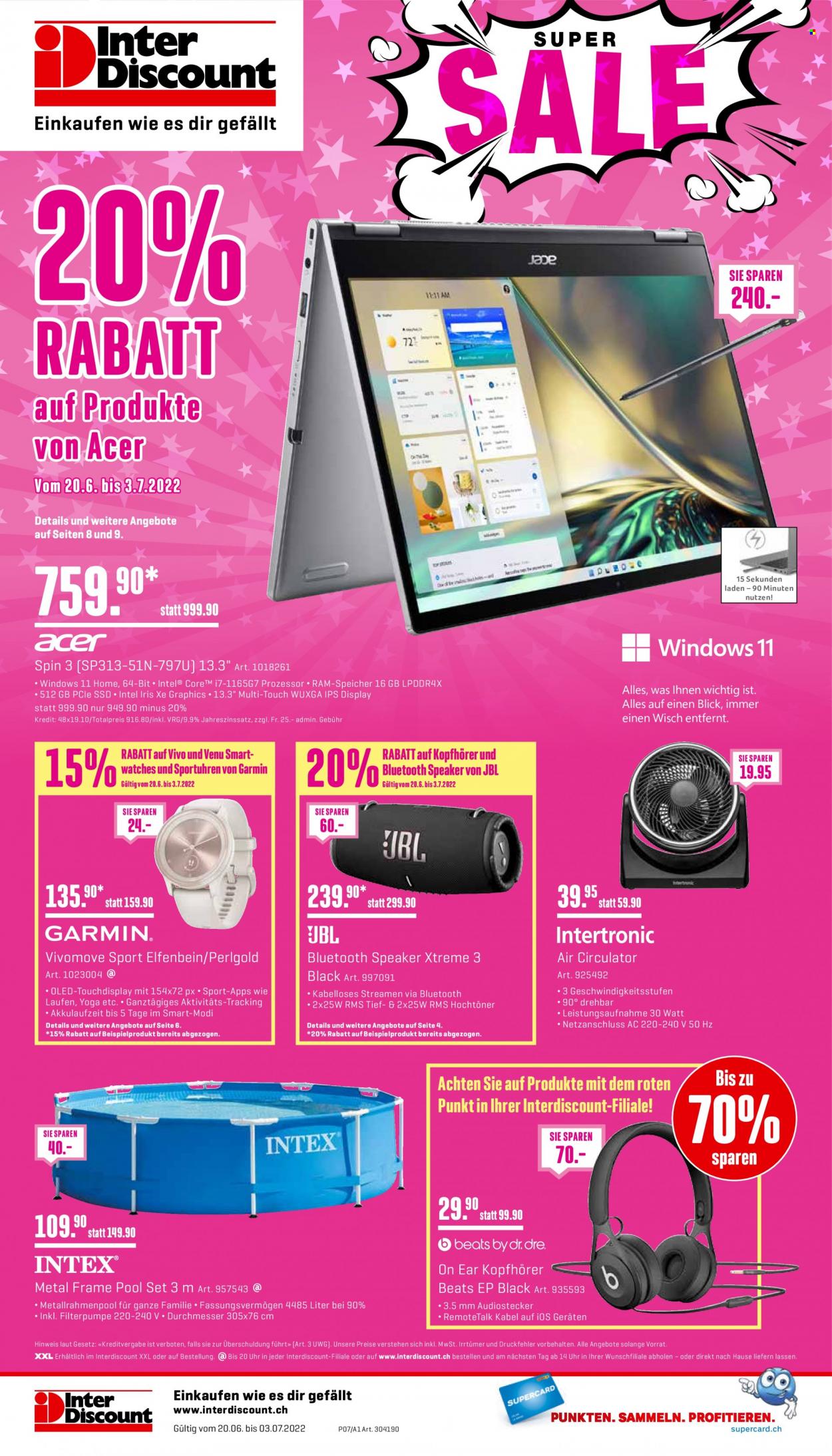 Prospekt Interdiscount - 20.6.2022 - 3.7.2022. Seite 16