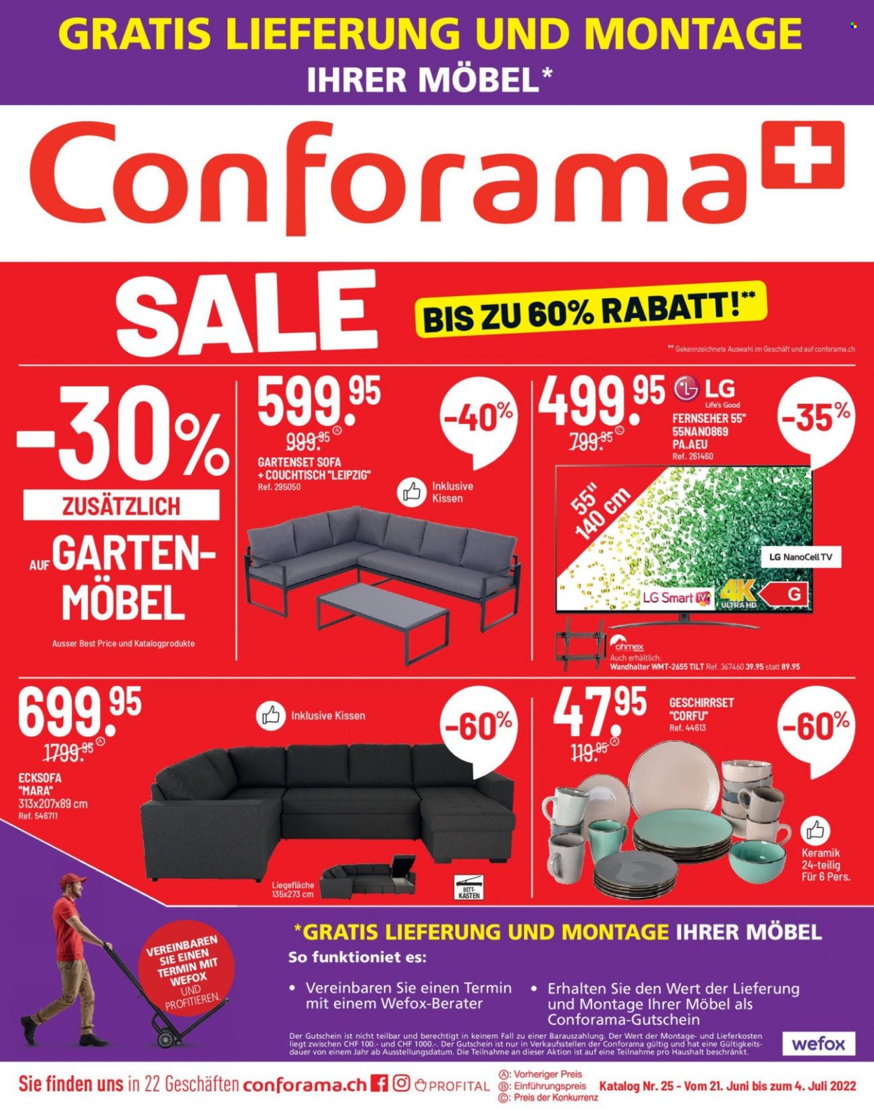 Volantino Conforama - 21.6.2022 - 4.7.2022. Pagina 1