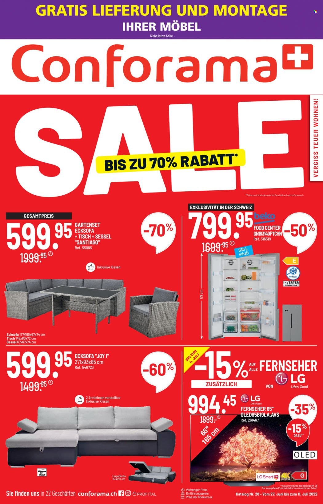Volantino Conforama - 27.6.2022 - 11.7.2022. Pagina 1