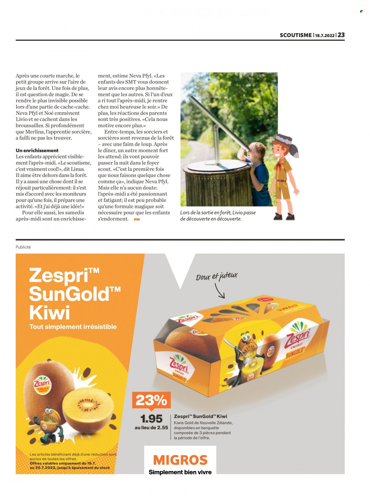 Prospekt Migros - 18.7.2022 - 24.7.2022. Seite 23