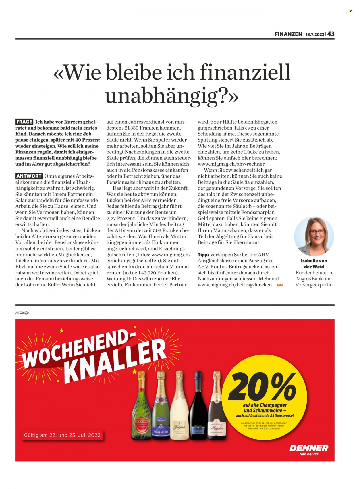 Prospekt Migros - 18.7.2022 - 24.7.2022. Seite 43