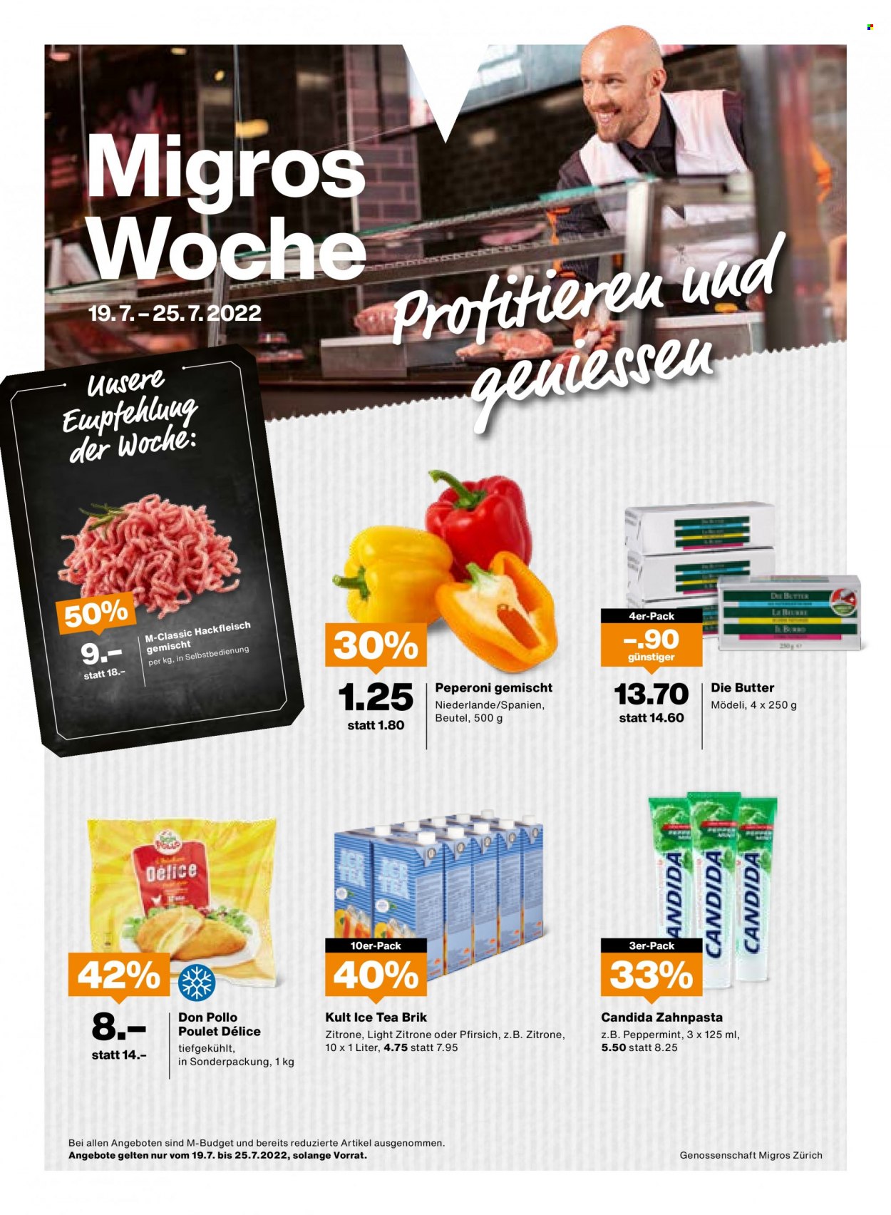 Prospekt Migros - 19.7.2022 - 25.7.2022. Seite 1