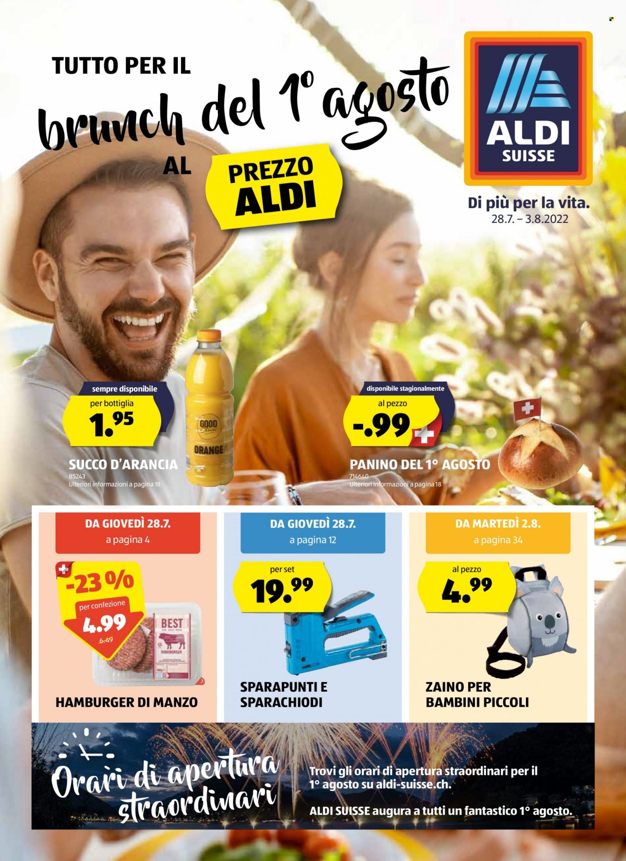 Volantino Aldi - 28.7.2022 - 3.8.2022. Pagina 1