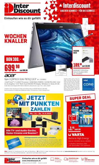 Volantino Interdiscount - 8.8.2022 - 21.8.2022.