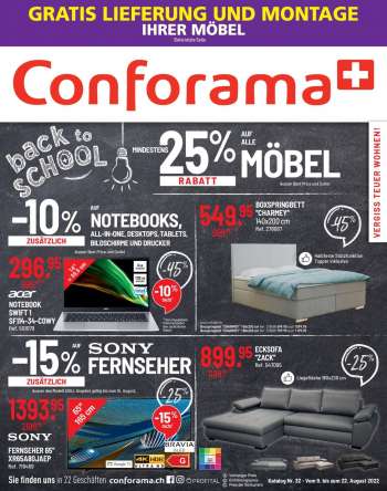 Volantino Conforama - 9.8.2022 - 22.8.2022.