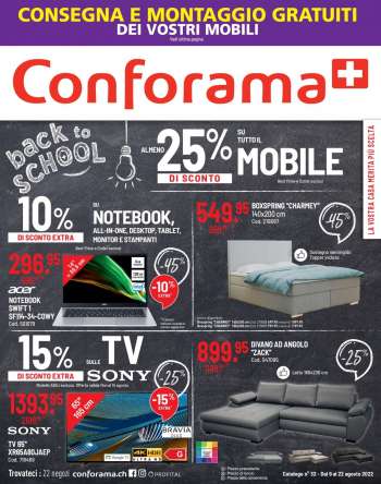 Prospekte Conforama - 9.8.2022 - 22.8.2022.