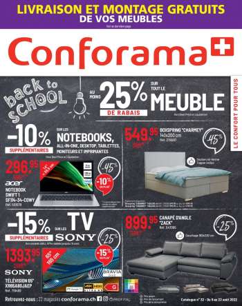 Prospekte Conforama - 9.8.2022 - 22.8.2022.
