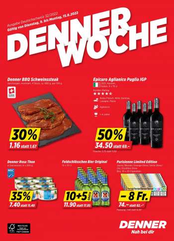 Prospekte Denner - 9.8.2022 - 15.8.2022.