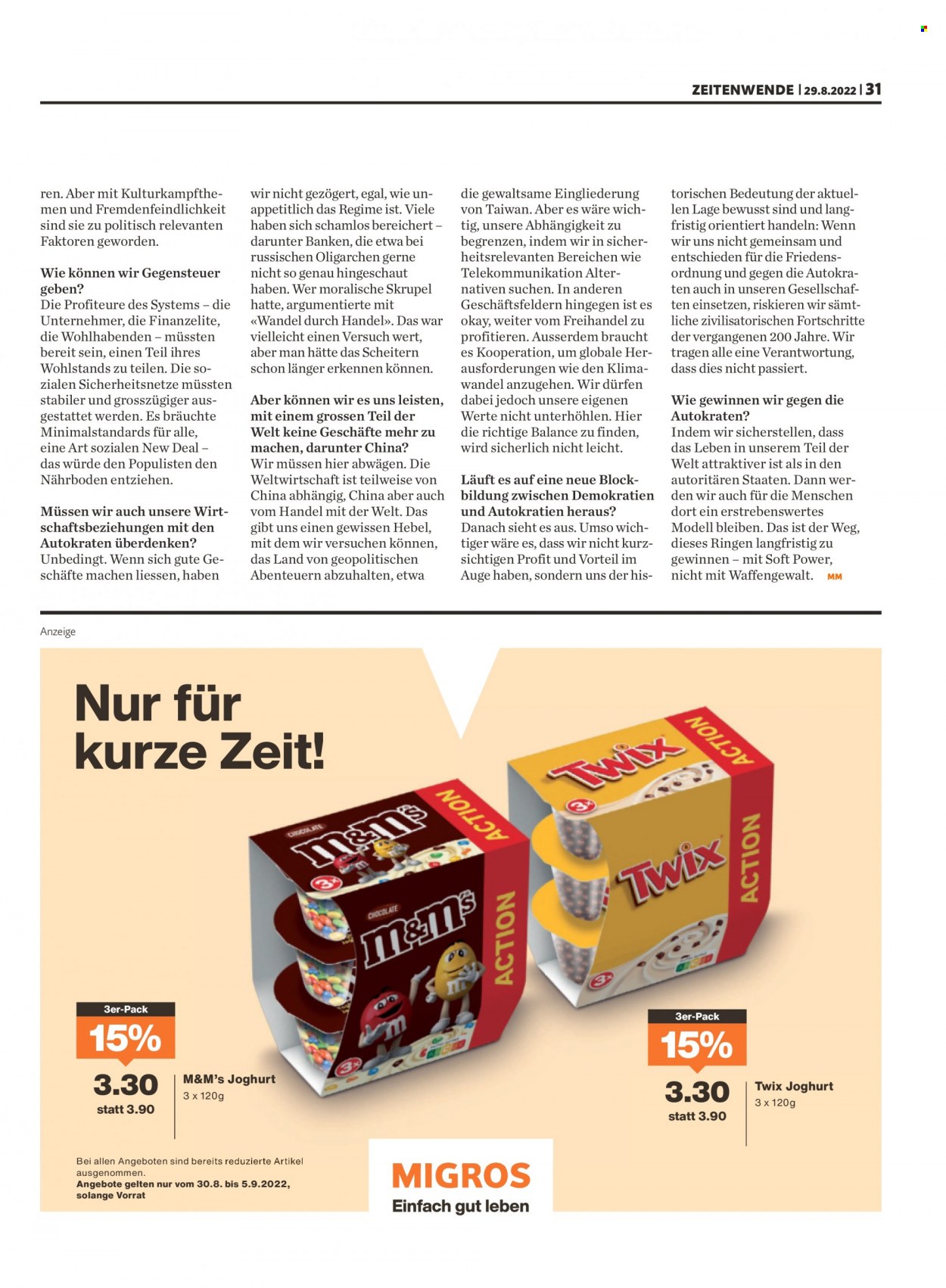 Volantino Migros - 29.8.2022 - 4.9.2022. Pagina 31