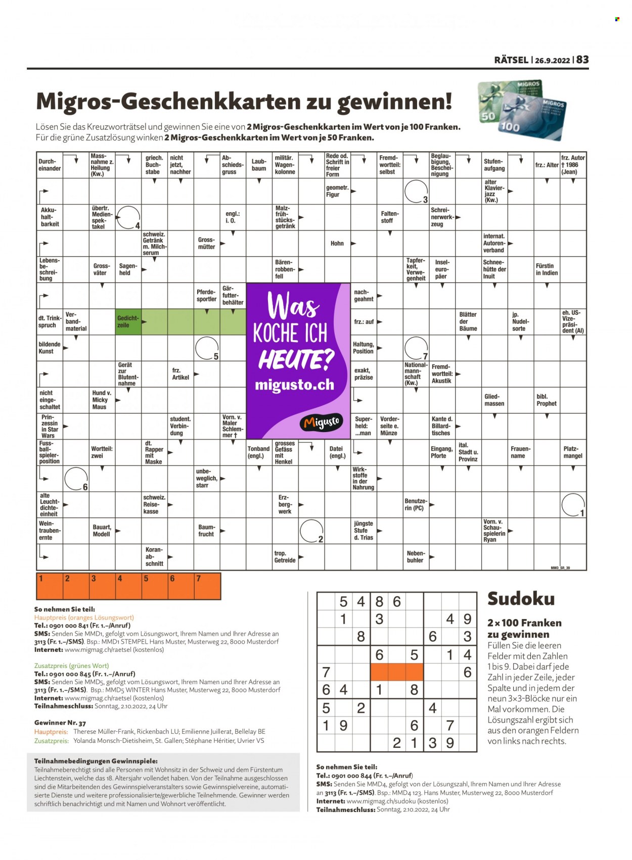 Prospekt Migros - 26.9.2022 - 2.10.2022. Seite 83