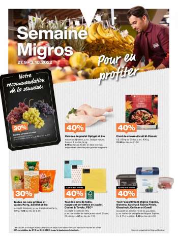 Prospekte Migros - 27.9.2022 - 3.10.2022.
