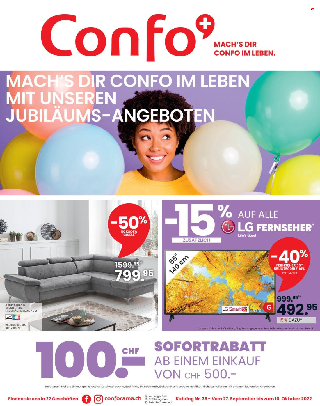 Volantino Conforama - 27.9.2022 - 10.10.2022. Pagina 1