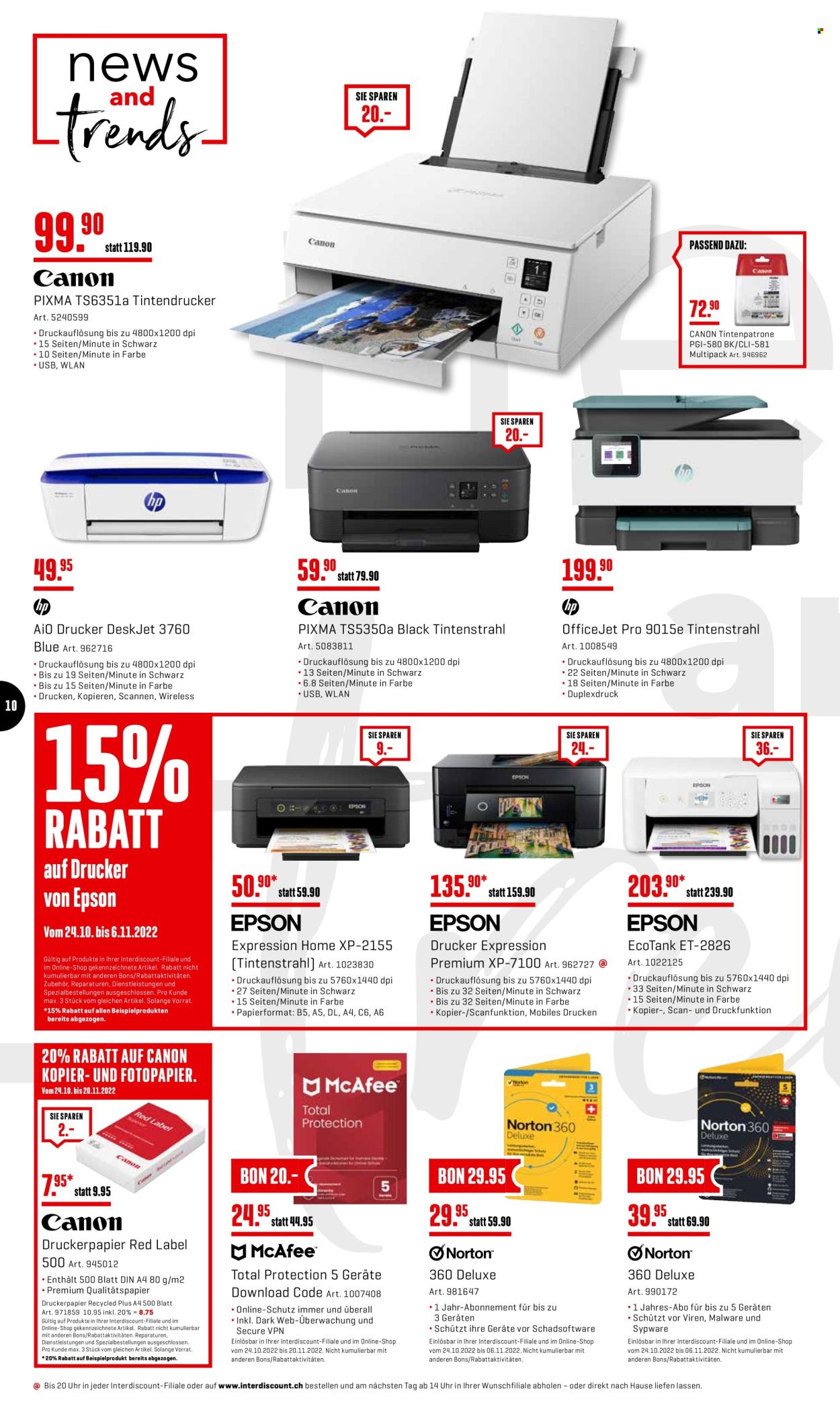 Volantino Interdiscount - 24.10.2022 - 6.11.2022. Pagina 10