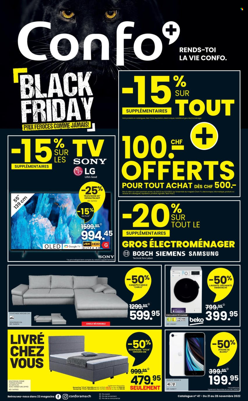 Volantino Conforama - 21.11.2022 - 28.11.2022. Pagina 1
