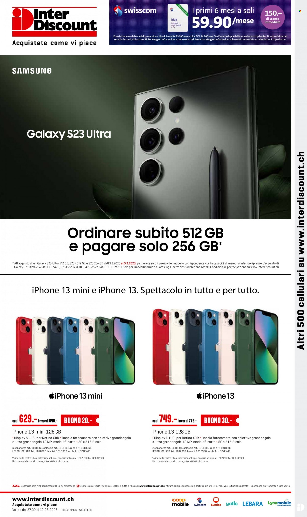 Prospekt Interdiscount - 27.2.2023 - 12.3.2023. Seite 1