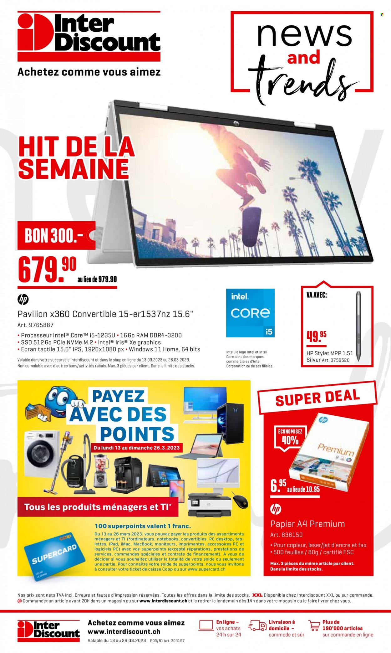 Catalogue Interdiscount - 13.3.2023 - 26.3.2023. Page 1