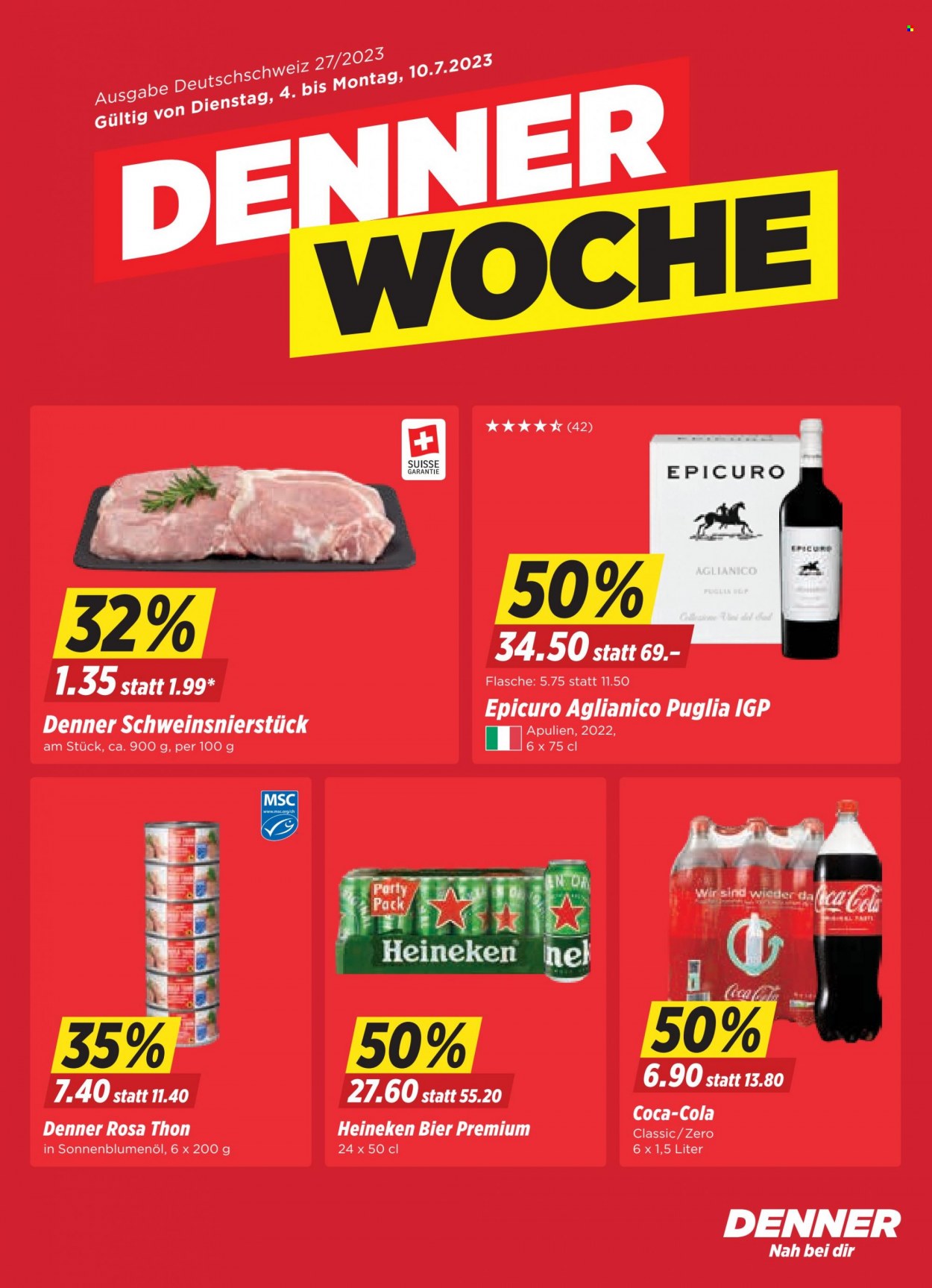 Prospekt Denner - 4.7.2023 - 10.7.2023. Seite 1