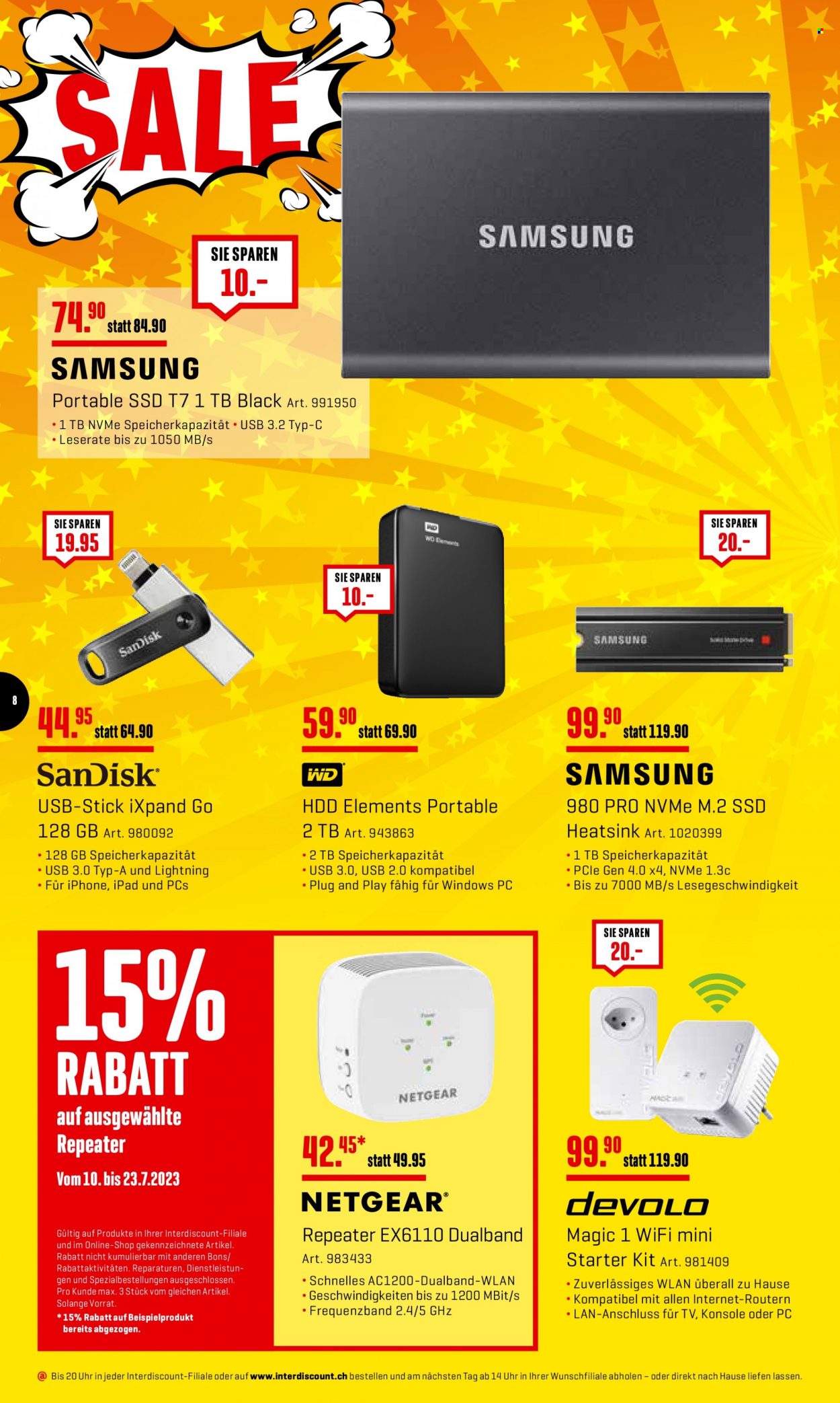 Prospekt Interdiscount - 10.7.2023 - 23.7.2023. Seite 8