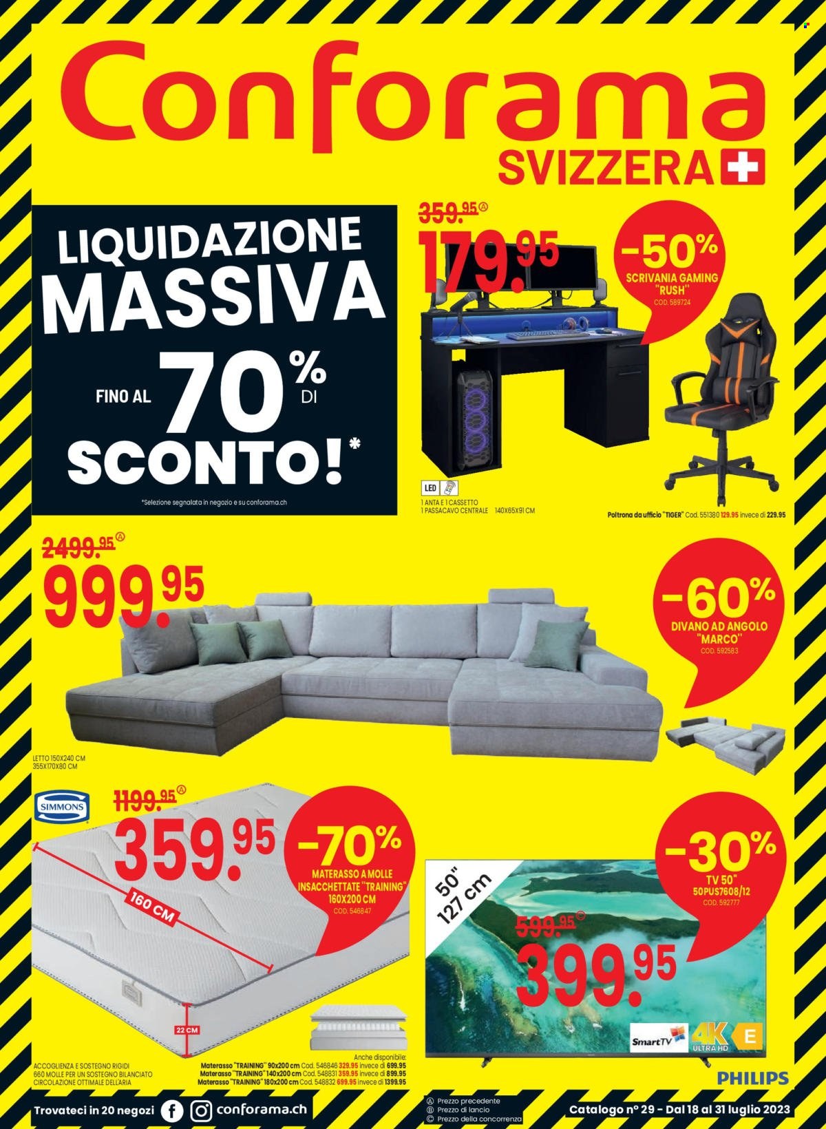 Volantino Conforama - 18.7.2023 - 31.7.2023. Pagina 1