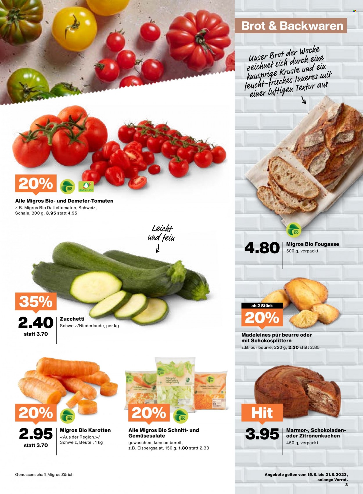 Prospekt Migros - 15.8.2023 - 21.8.2023. Seite 3