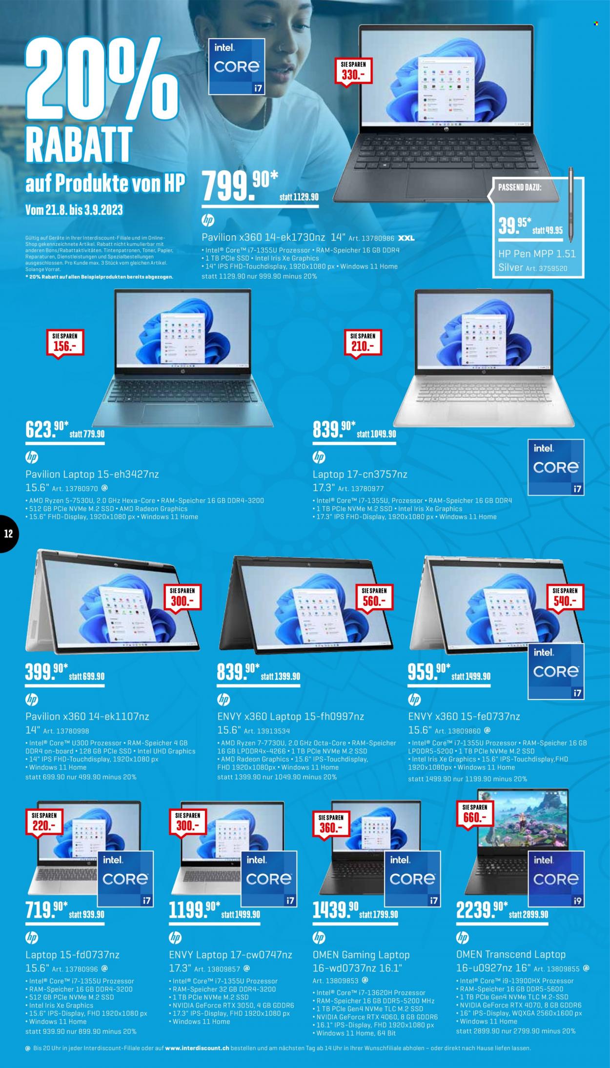 Volantino Interdiscount - 21.8.2023 - 3.9.2023. Pagina 12