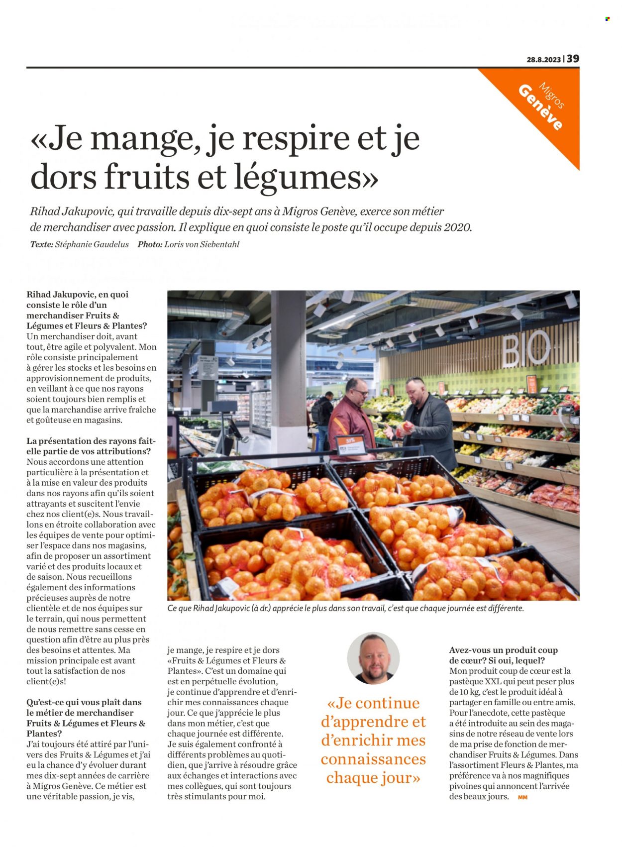 Prospekt Migros - 28.8.2023 - 3.9.2023. Seite 39