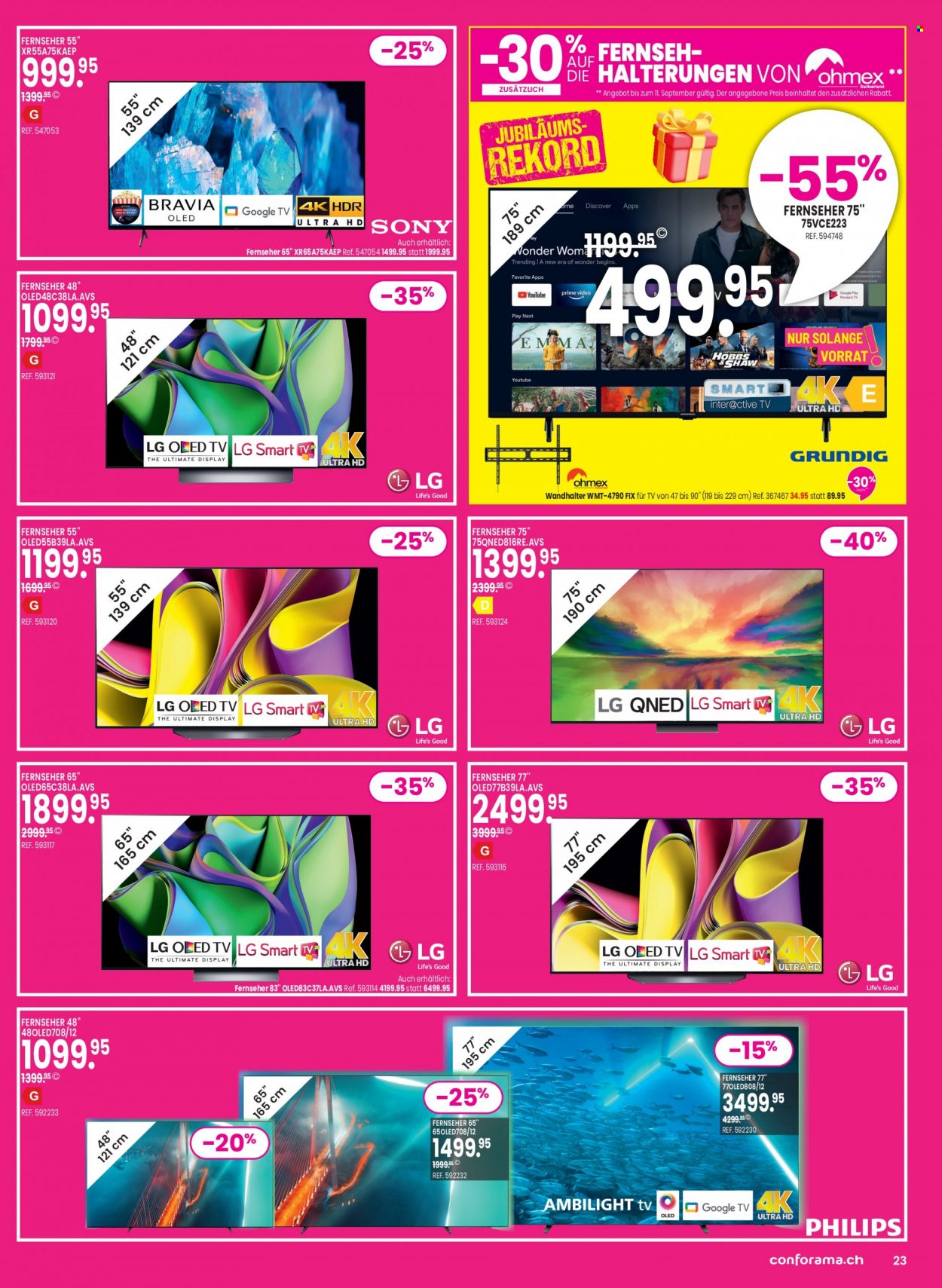 Volantino Conforama - 5.9.2023 - 18.9.2023. Pagina 23