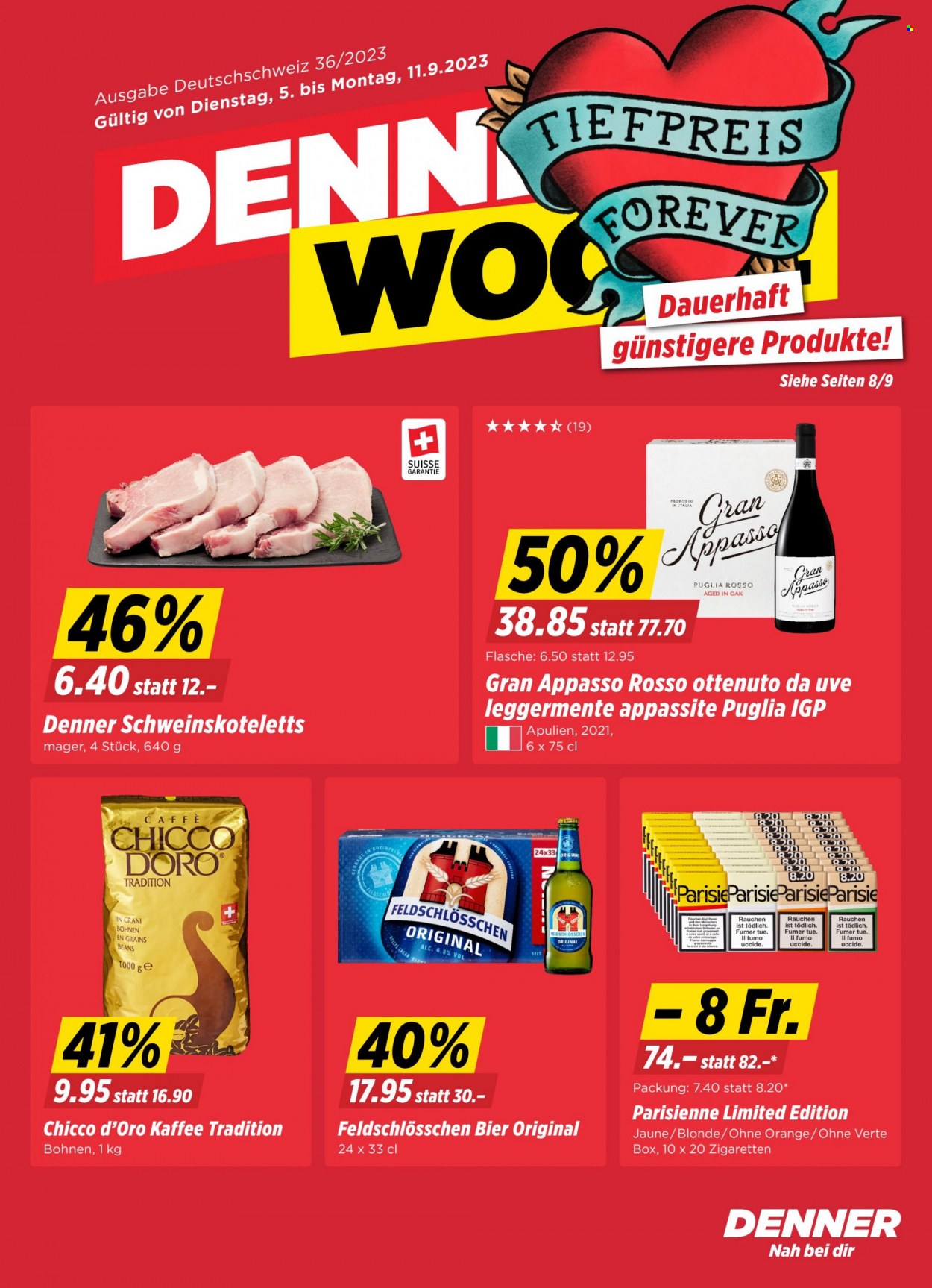 Prospekt Denner - 5.9.2023 - 11.9.2023. Seite 1