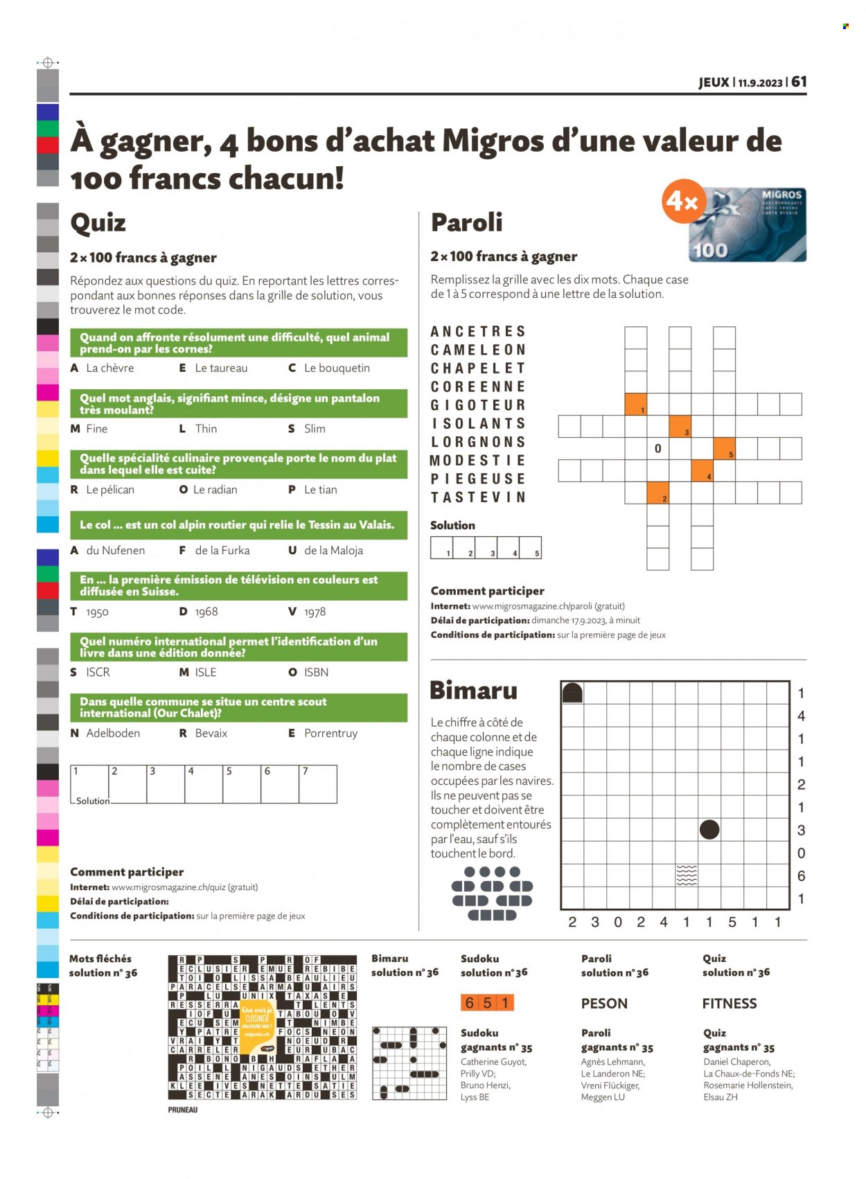 Catalogue Migros - 11.9.2023 - 17.9.2023. Page 61