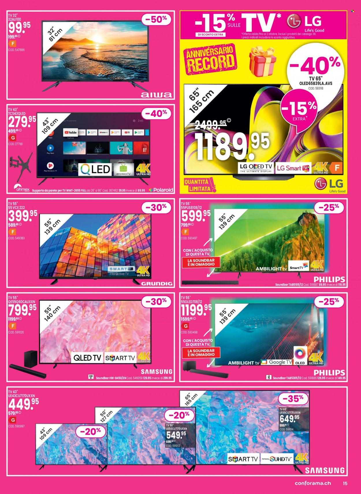 Volantino Conforama - 26.9.2023 - 9.10.2023. Pagina 15