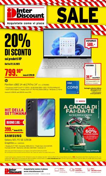Volantino Interdiscount - 9.10.2023 - 22.10.2023.