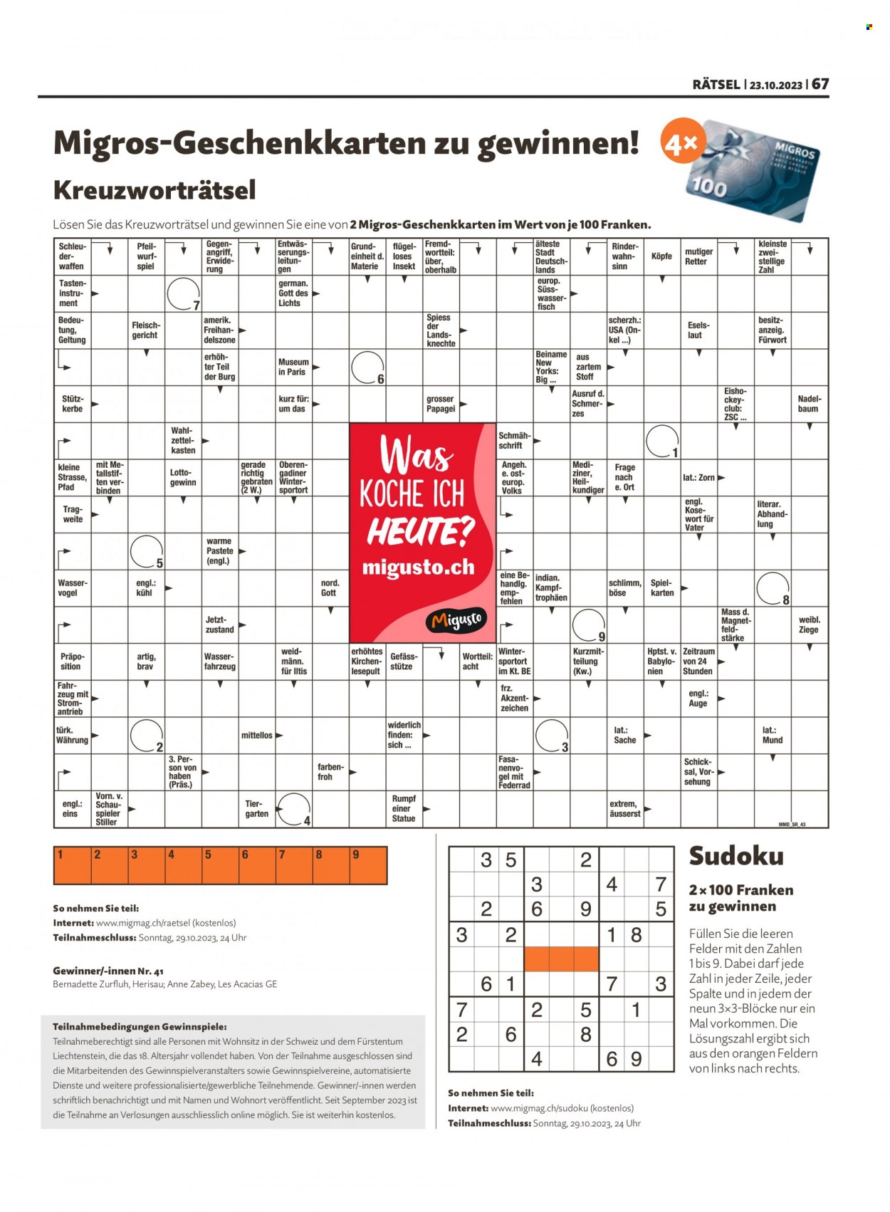Prospekt Migros - 23.10.2023 - 29.10.2023. Seite 67