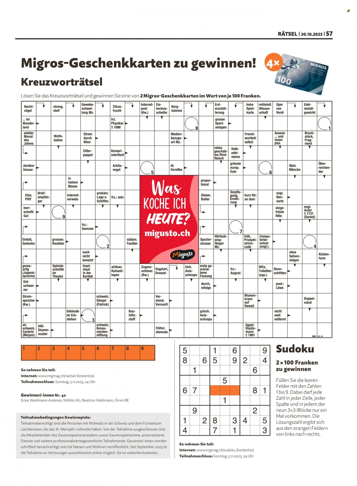 Prospekt Migros - 30.10.2023 - 5.11.2023. Seite 57