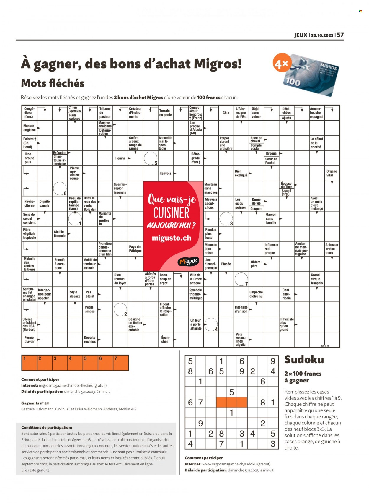Prospekt Migros - 30.10.2023 - 5.11.2023. Seite 57
