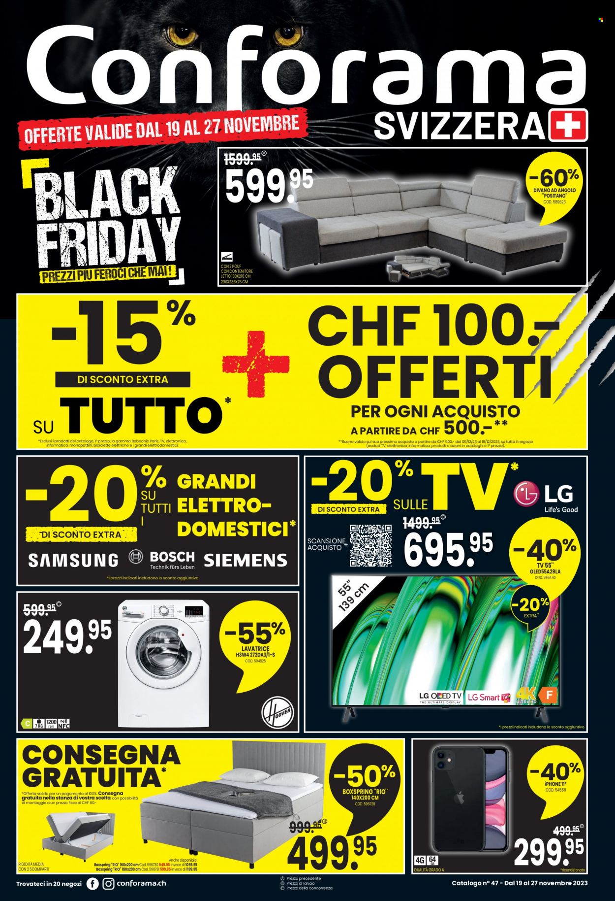 Volantino Conforama - 19.11.2023 - 27.11.2023. Pagina 1