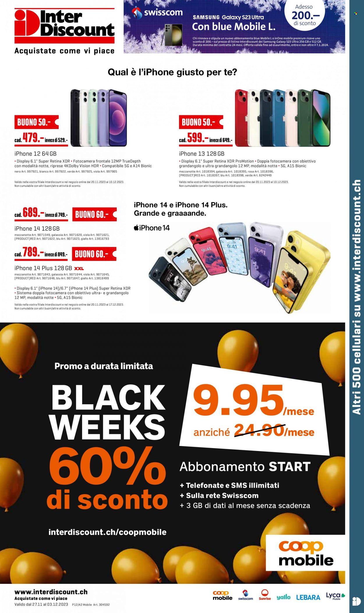 Volantino Interdiscount - 27.11.2023 - 3.12.2023. Pagina 1