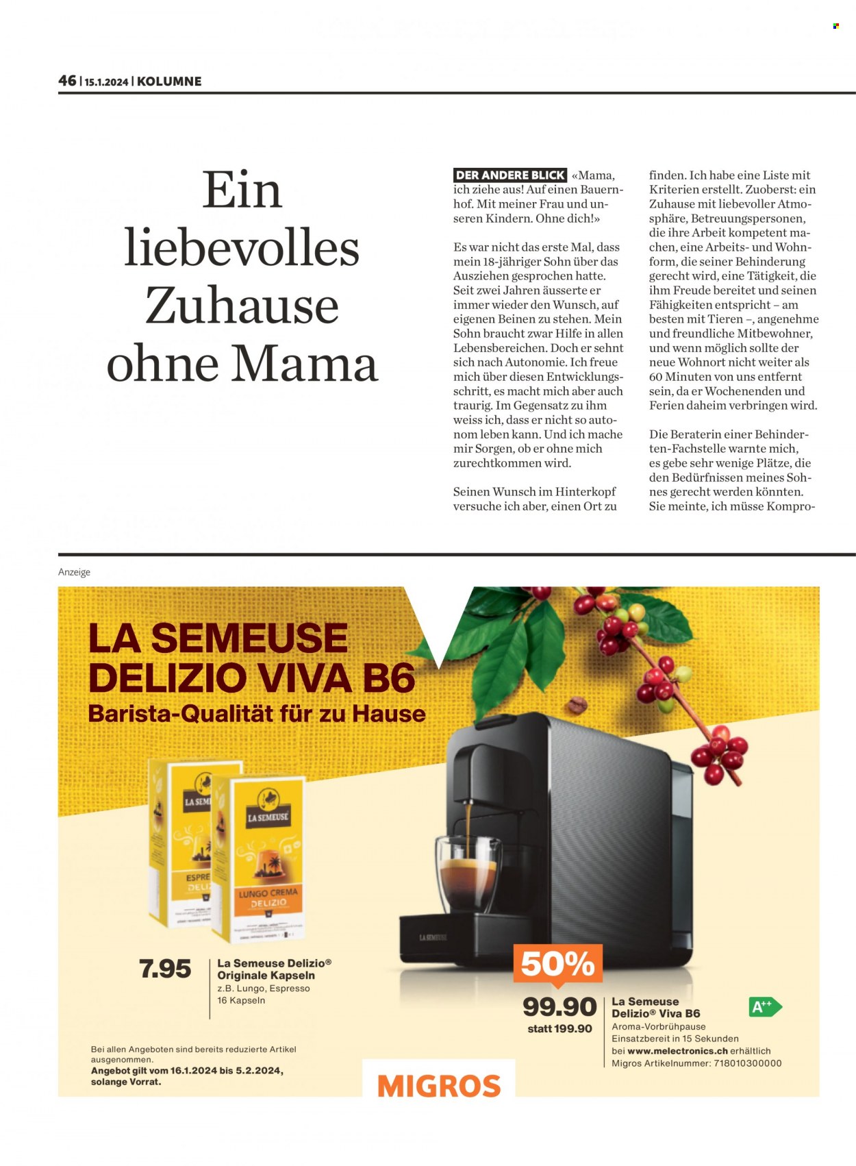Catalogue Migros - 15.1.2024 - 21.1.2024. Page 46