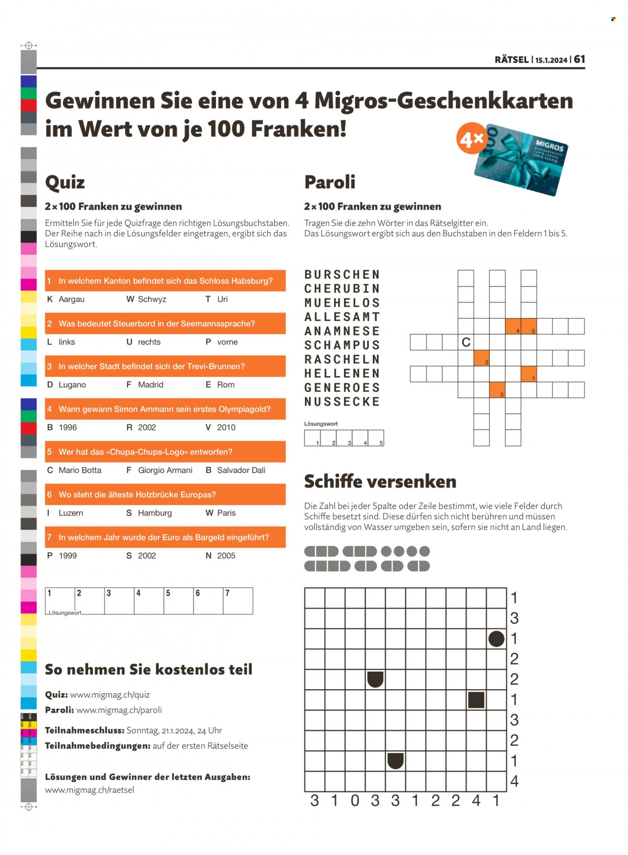 Catalogue Migros - 15.1.2024 - 21.1.2024. Page 61