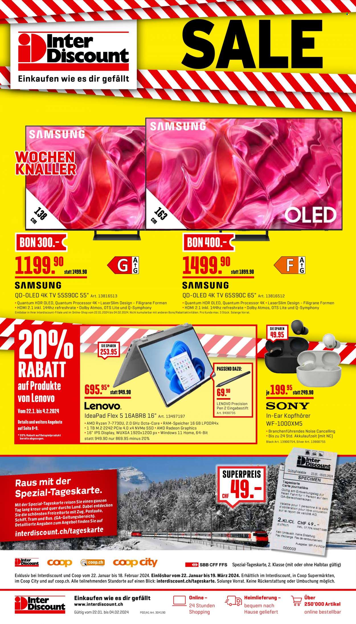 Prospekt Interdiscount - 22.1.2024 - 4.2.2024. Seite 1