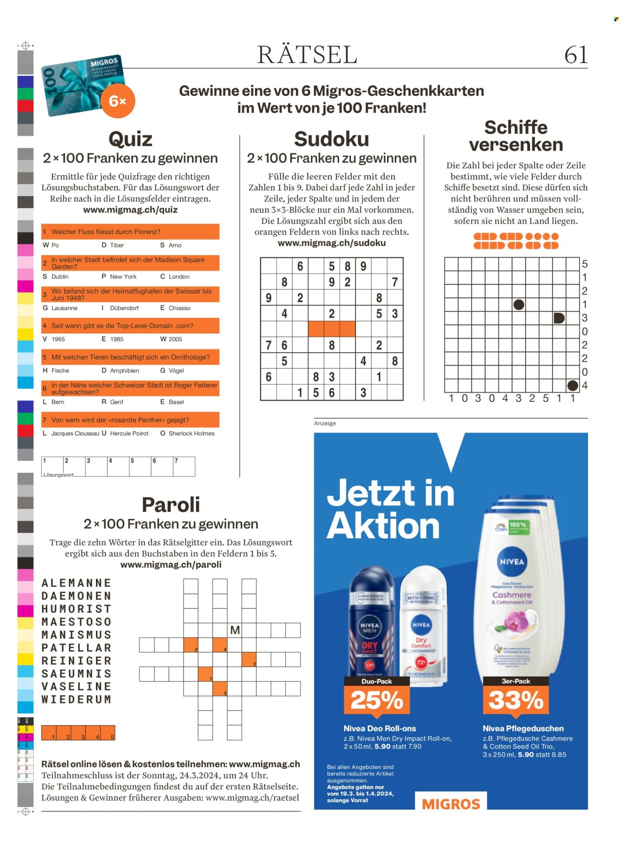 Prospekt Migros - 18.3.2024 - 24.3.2024. Seite 61