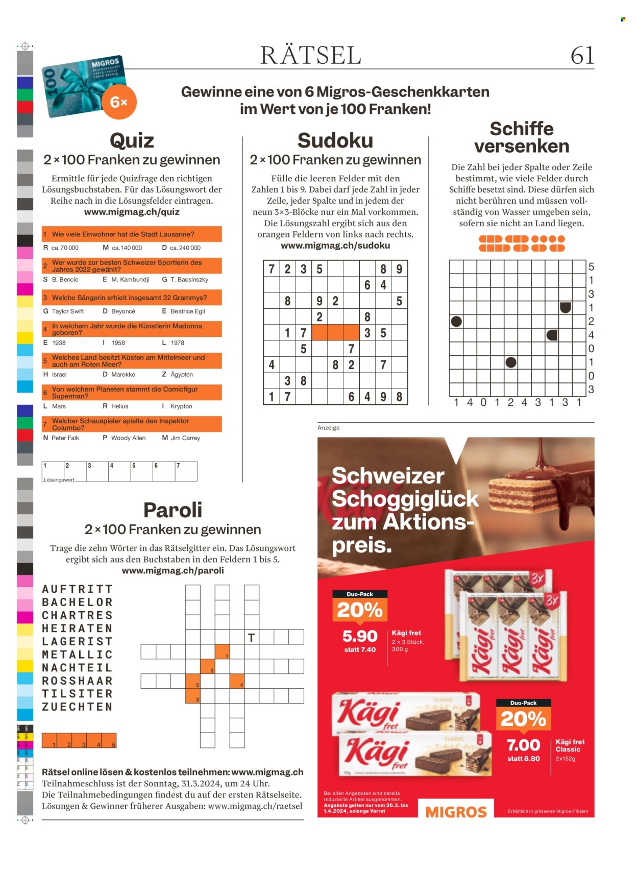 Prospekt Migros - 25.3.2024 - 31.3.2024. Seite 61