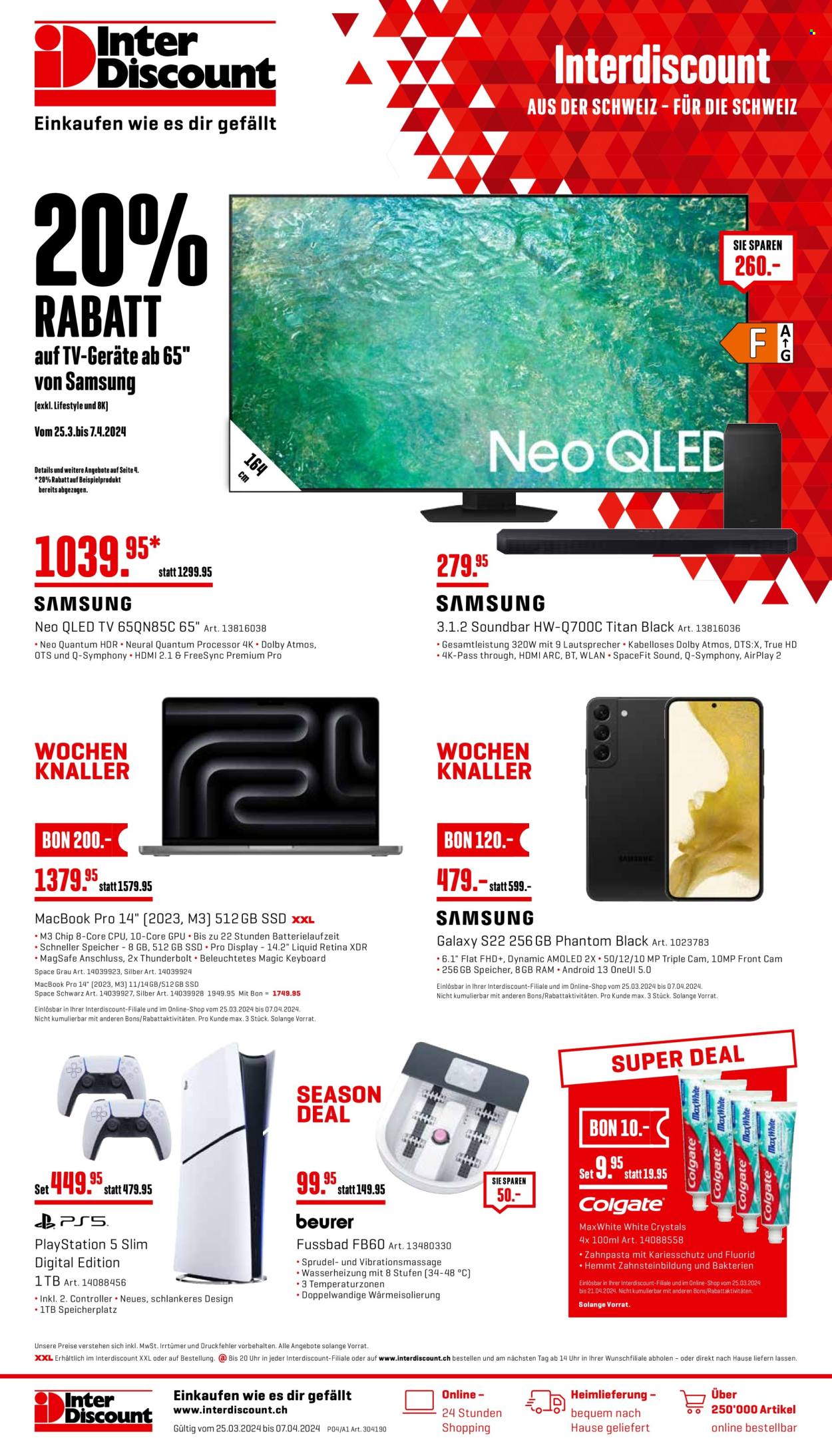 Prospekt Interdiscount - 25.3.2024 - 7.4.2024. Seite 1