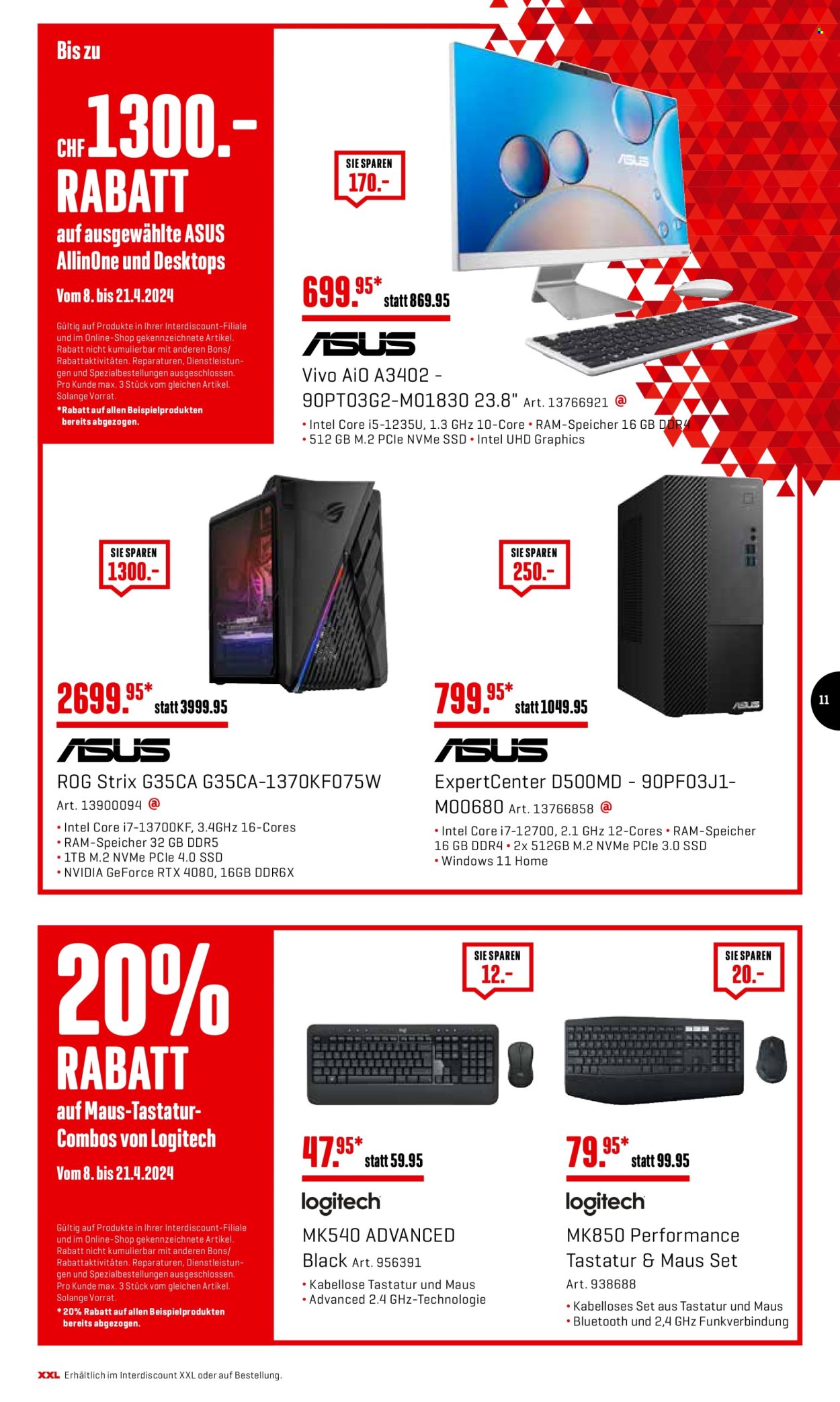 Prospekt Interdiscount - 8.4.2024 - 21.4.2024. Seite 11