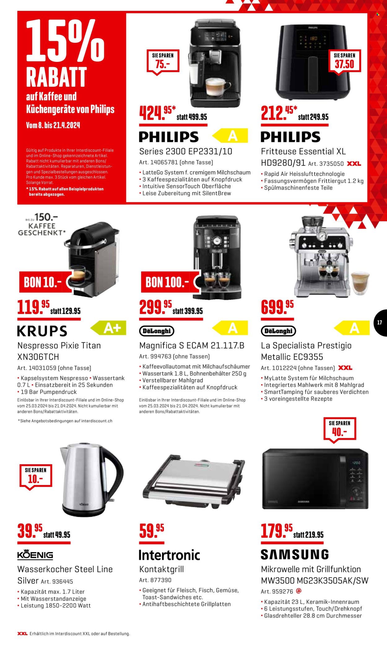 Prospekt Interdiscount - 8.4.2024 - 21.4.2024. Seite 17