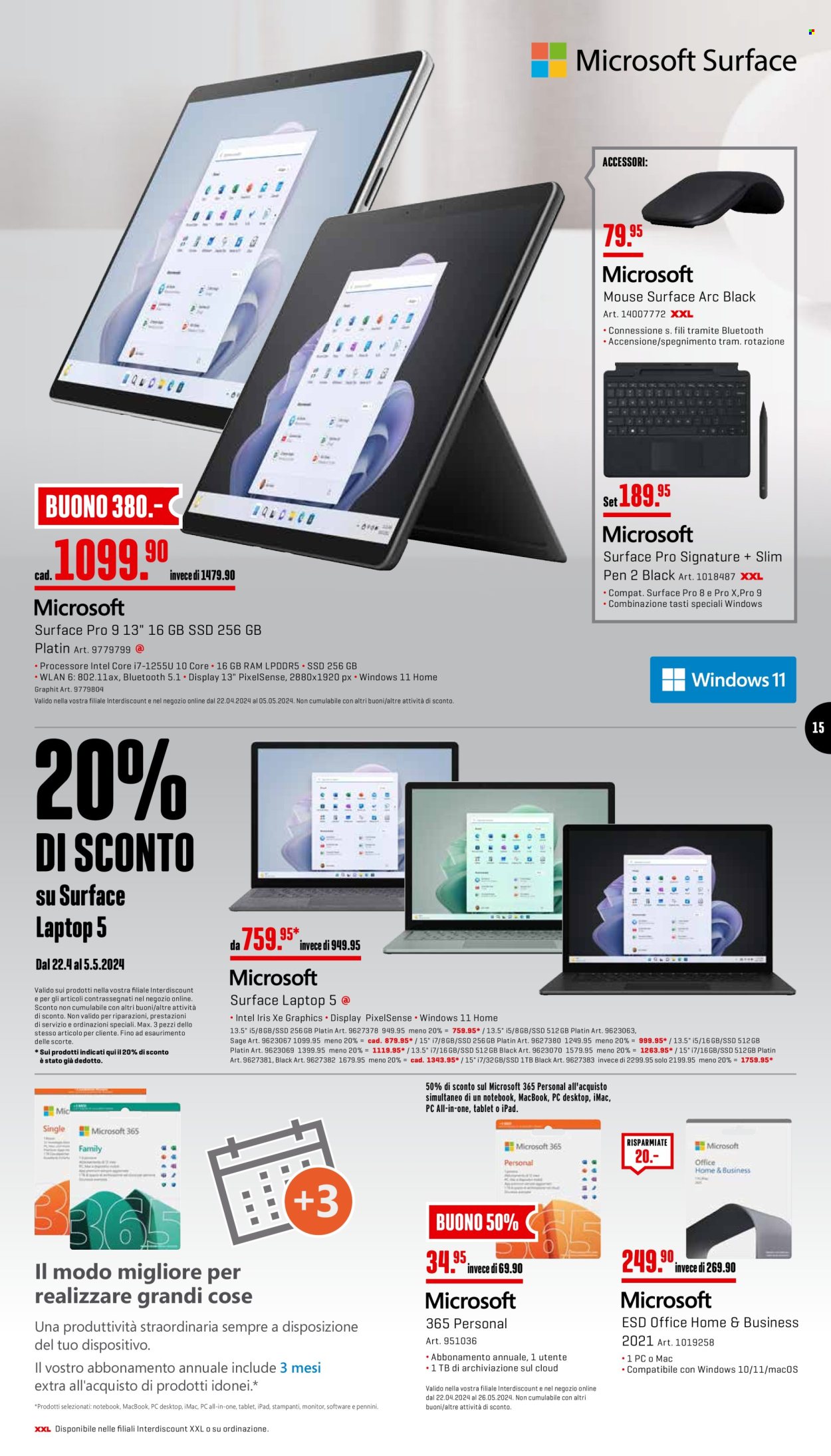 Volantino Interdiscount - 22.4.2024 - 5.5.2024. Pagina 15