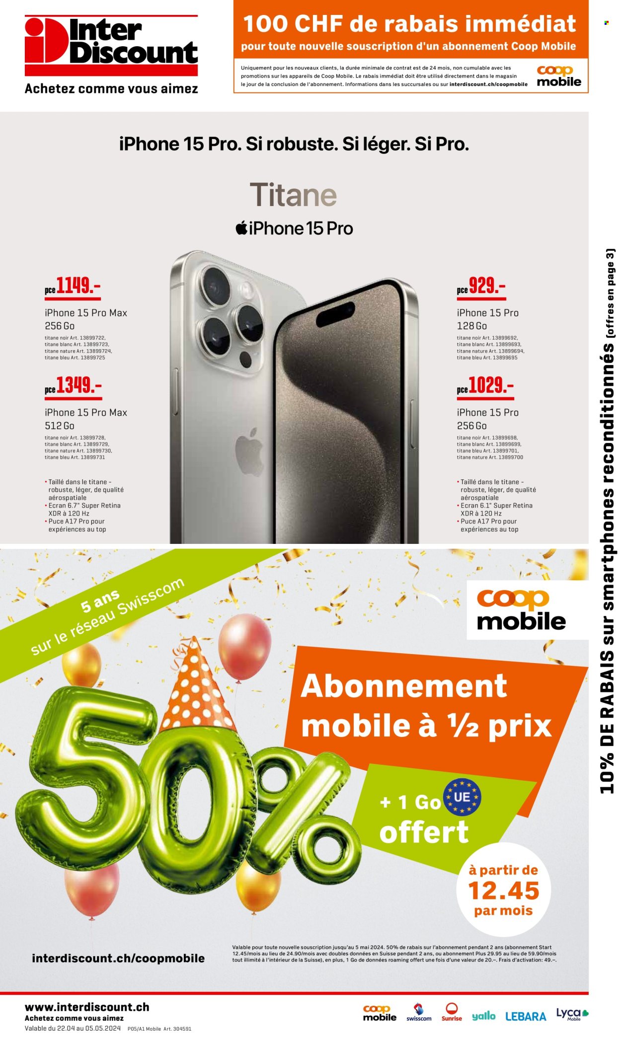 Prospekt Interdiscount - 22.4.2024 - 5.5.2024. Seite 1
