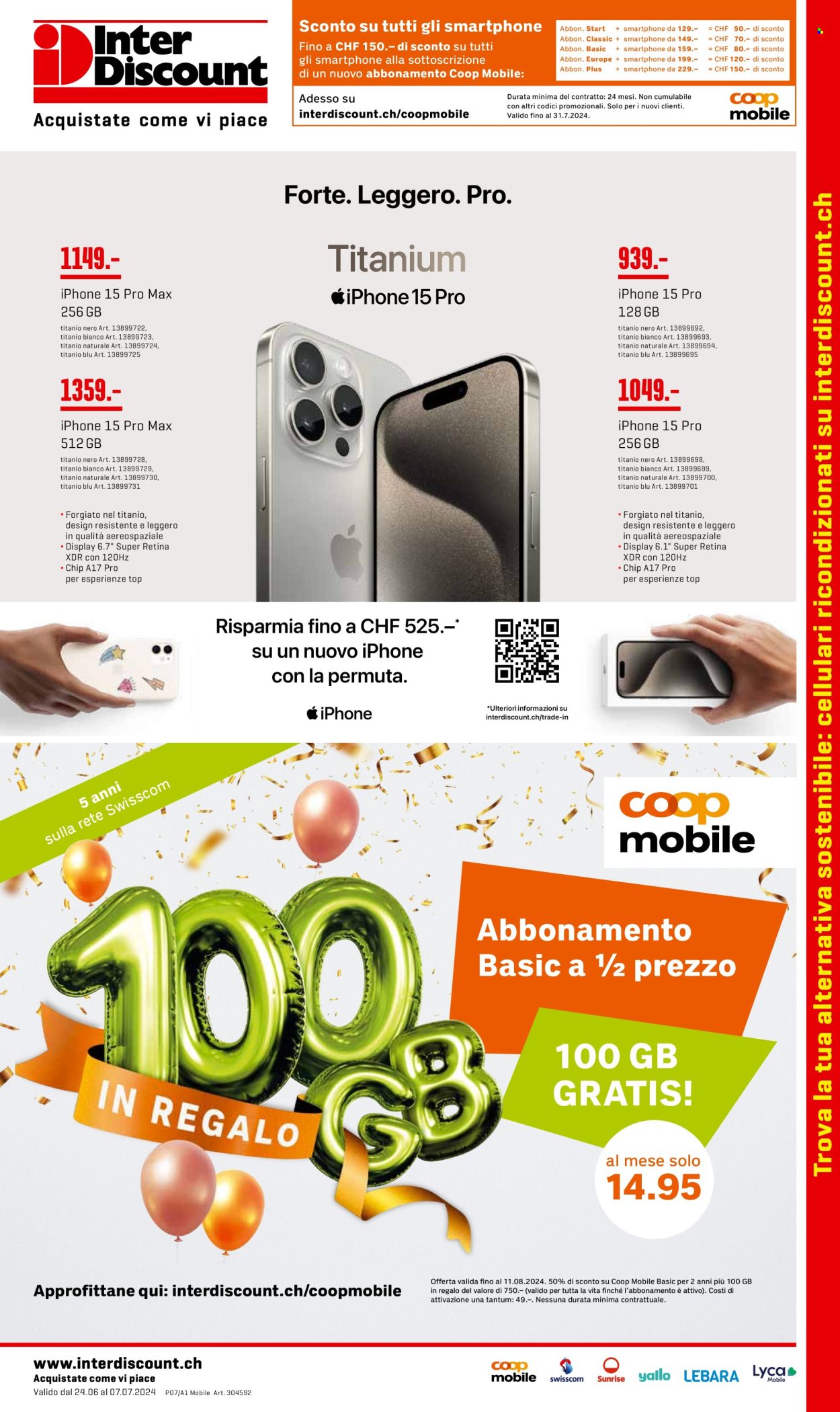 Volantino Interdiscount - 24.6.2024 - 7.7.2024. Pagina 1