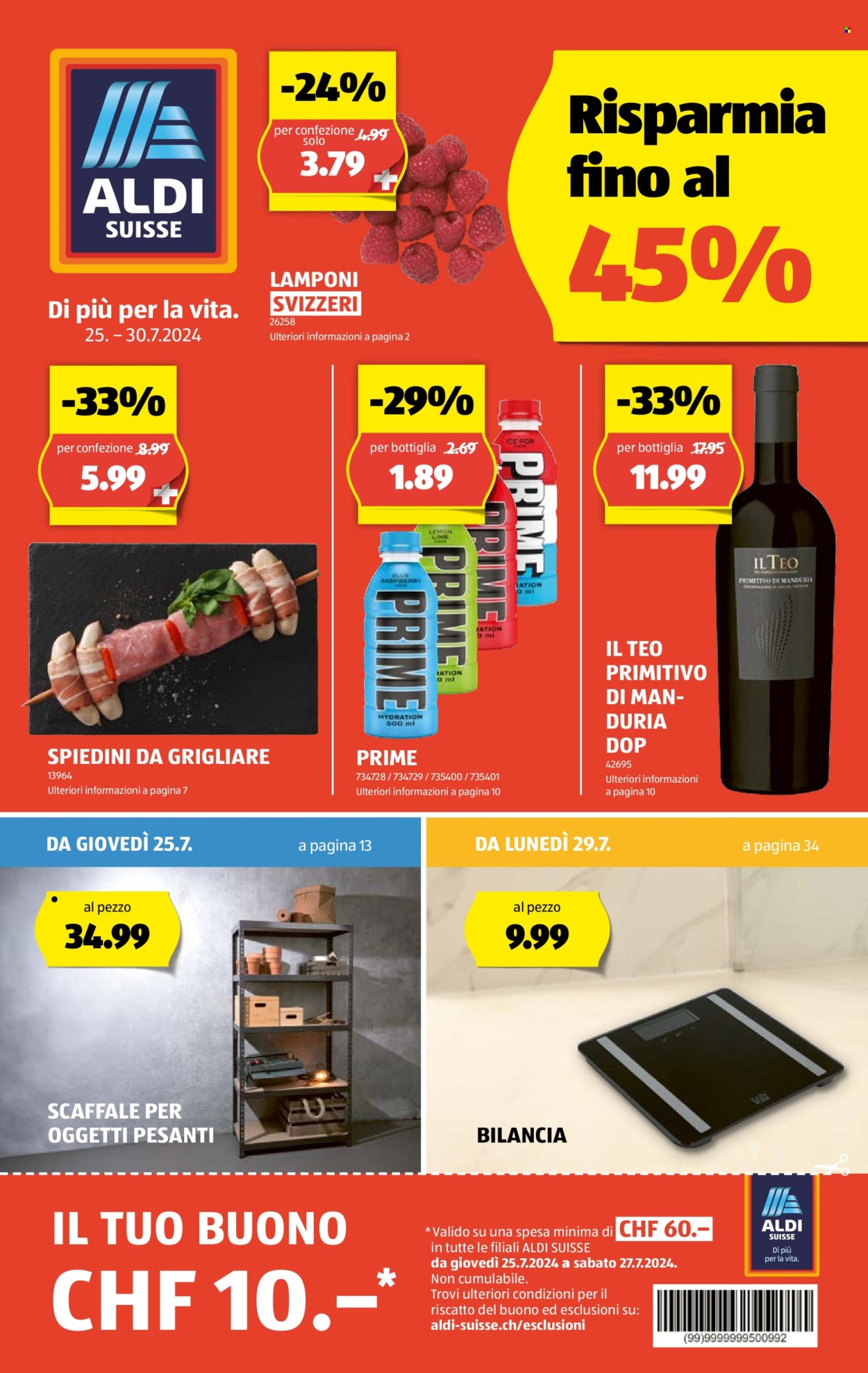 Volantino Aldi - 25.7.2024 - 30.7.2024. Pagina 1